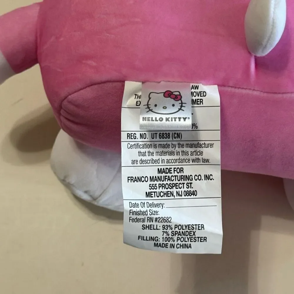 Hello Kitty Plush Cuddle Pillow Buddy - Pink Sanrio Bedtime Companion NWT